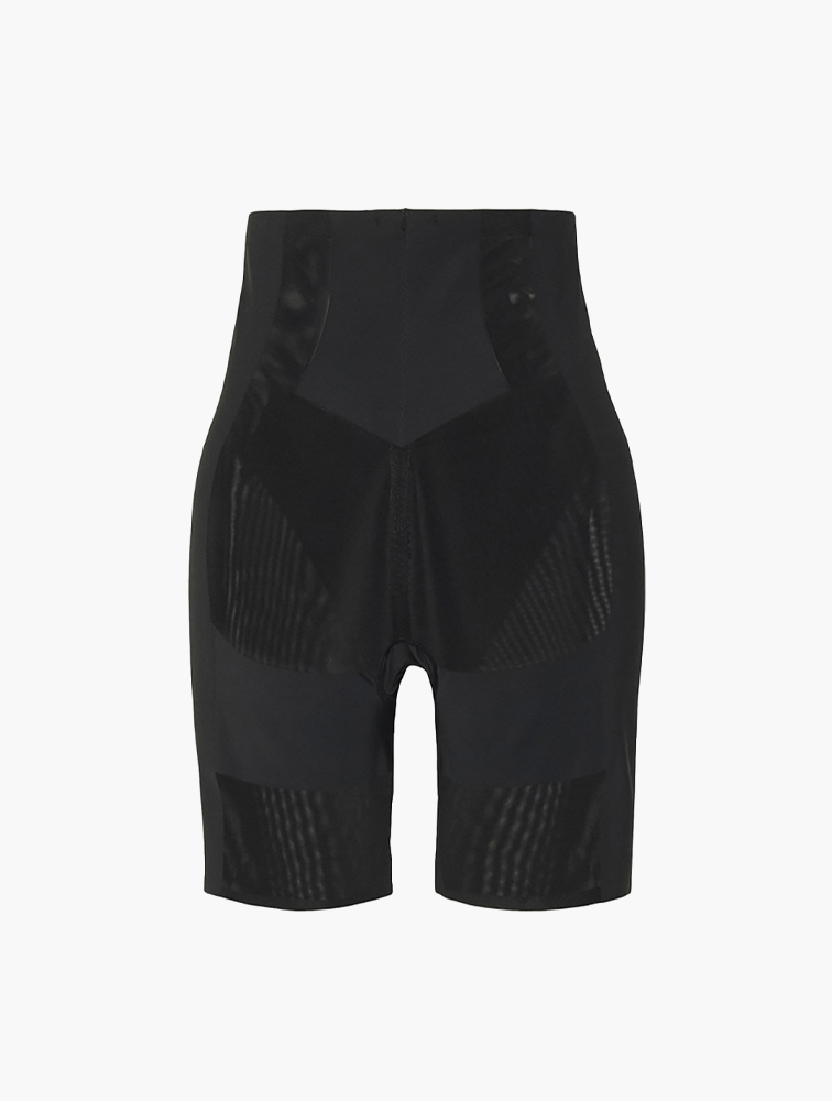 Shop Dorina Black Mesh High Waist Shaping Shorts for Women from